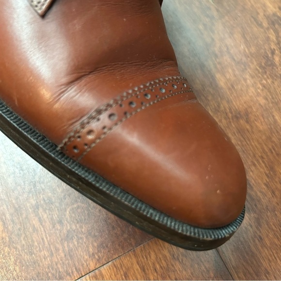 Bruno Magli Butter Soft Brown Leather Monk Strap Boots, Gold Hardware, Size 5.5 - Picture 7 of 16